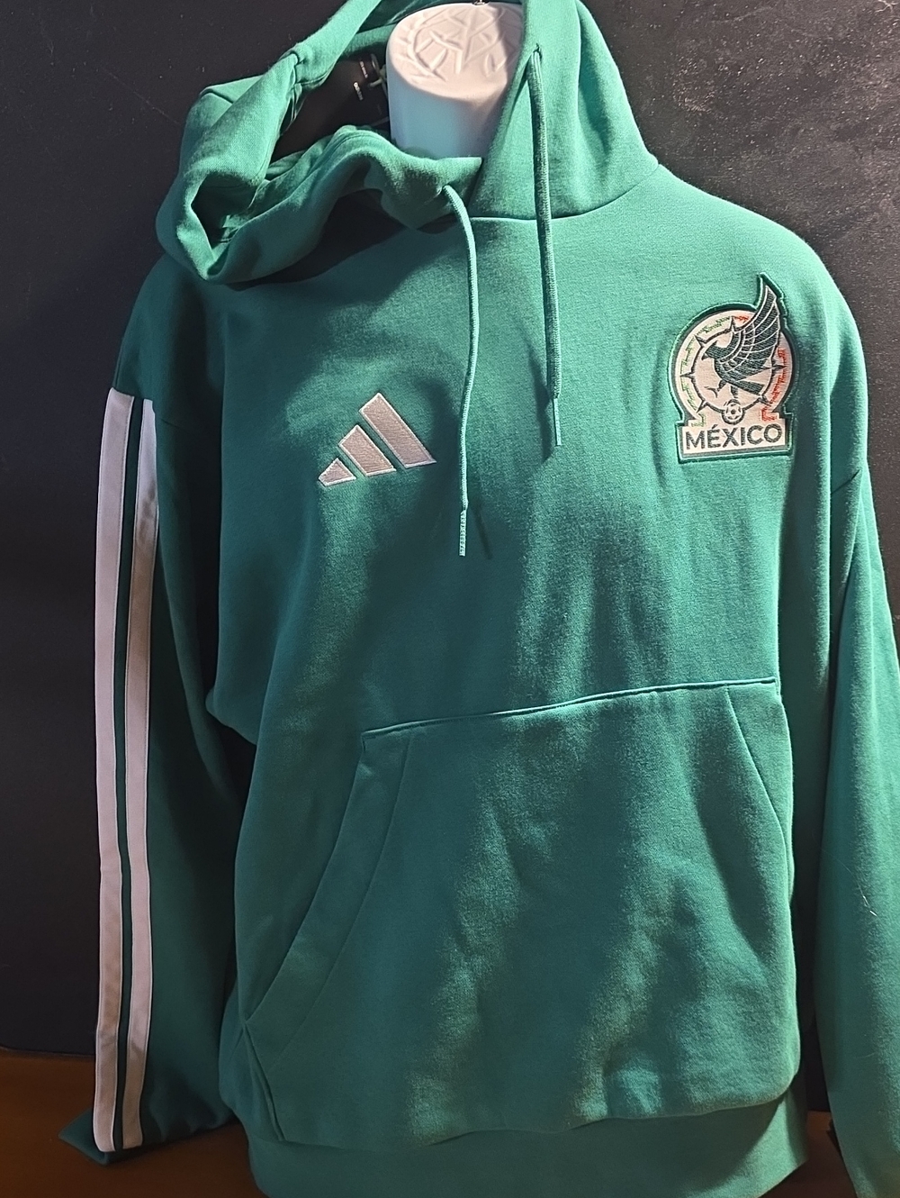adidas Green Mexico Soccer Pullover Hoodie - Men's